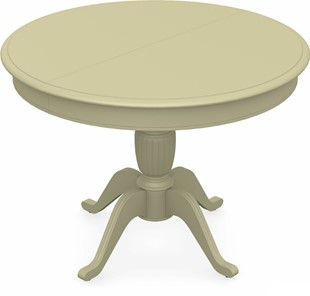 Кухонный стол раскладной Леонардо-1 исп. Круг 1000, тон 10 Покраска + патина с прорисовкой (на столешнице) в Тюмени - предосмотр