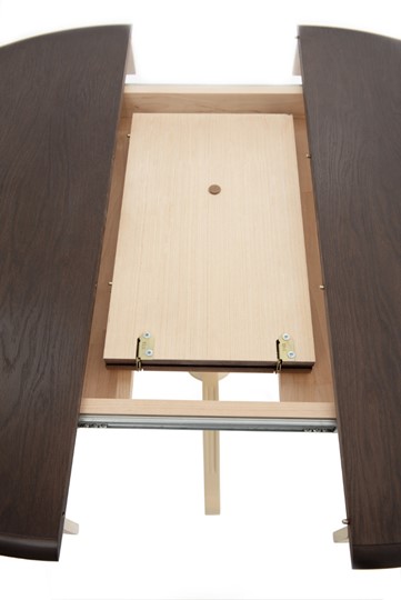 Кухонный стол раздвижной Леонардо-1 исп. Круг 1000, тон 2 (Морилка/Эмаль) в Тюмени - изображение 4