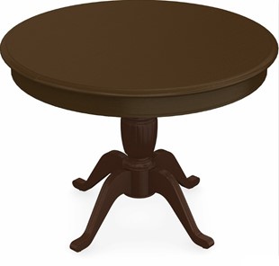 Кухонный стол раскладной Леонардо-1 исп. Круг 1000, тон 4 Покраска + патина с прорисовкой (на столешнице) в Тюмени - предосмотр