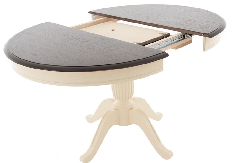 Обеденный раздвижной стол Леонардо-1 исп. Круг 900, тон 2 (Морилка/Эмаль) в Тюмени - изображение 2