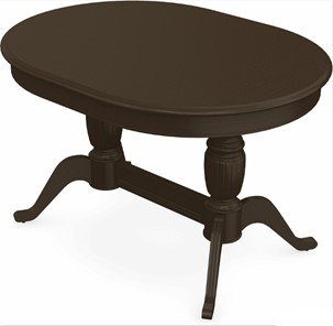 Кухонный раскладной стол Леонардо-2 исп. Овал, тон 7 Покраска + патина с прорисовкой (на столешнице) в Тюмени