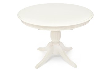 Кухонный стол раскладной LEONARDO (Леонардо) Dia 107+46x76 pure white (402) в Тюмени