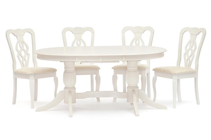 Кухонный стол раздвижной LORENZO (Лоренцо) 160+46x107x76, pure white (402) в Тюмени - изображение 2