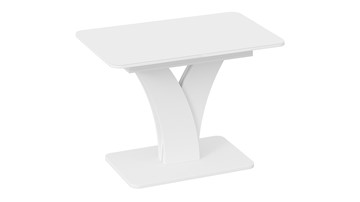 Кухонный стол раскладной Люксембург тип 2 (Белый/Стекло белое матовое) в Тюмени