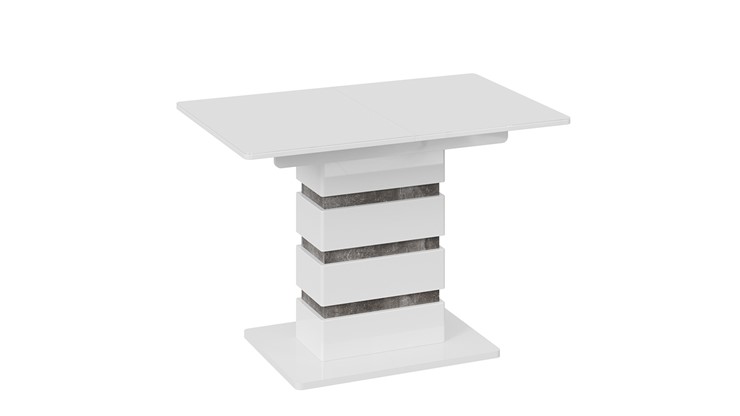 Обеденный раздвижной стол Мадейра тип 1 (Белый глянец/Ателье темный) в Заводоуковске - изображение 2