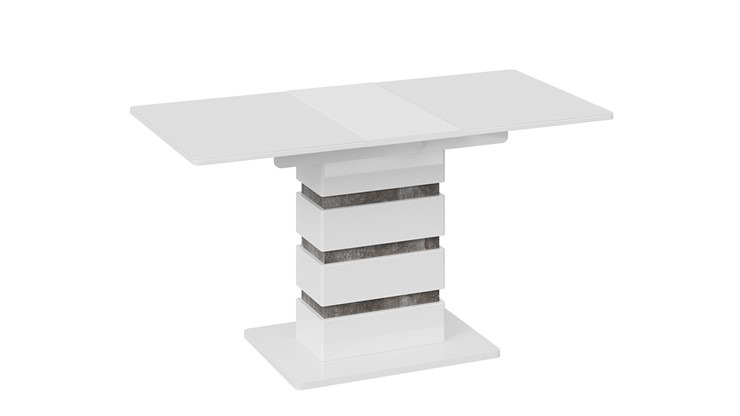 Обеденный раздвижной стол Мадейра тип 1 (Белый глянец/Ателье темный) в Заводоуковске - изображение 3