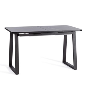 Кухонный стол раскладной MALTIDO ЛДСП/HPL/металл, 130/160x75x75 Мрамор чёрный/чёрный арт.20627 в Ишиме