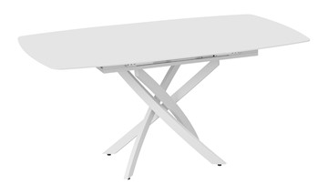Обеденный раздвижной стол Манхеттен Т1 (Белый муар/Стекло матовое белое) в Тюмени - предосмотр 5