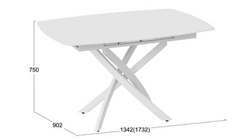 Обеденный раздвижной стол Манхеттен Т1 (Белый муар/Стекло матовое белое) в Тюмени - предосмотр 9