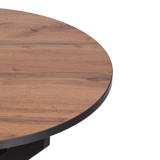 Кухонный стол раскладной MANZANA ЛДСП/HPL/металл 100х100/30х75, Дуб Вотан/чёрный арт.20617 в Тюмени - изображение 8