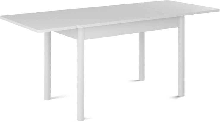 Кухонный стол раздвижной Милан-1 EVO, ноги металлические белые, белый цемент в Тюмени - изображение 1