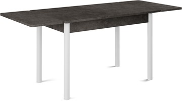 Обеденный раздвижной стол Милан-1 EVO, ноги металлические белые, серый камень в Заводоуковске - предосмотр 1