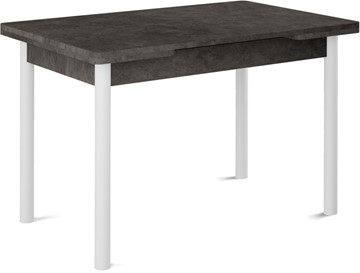 Обеденный раздвижной стол Милан-1 EVO, ноги металлические белые, серый камень в Тюмени