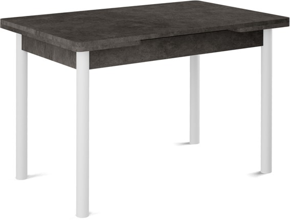 Обеденный раздвижной стол Милан-1 EVO, ноги металлические белые, серый камень в Заводоуковске - изображение