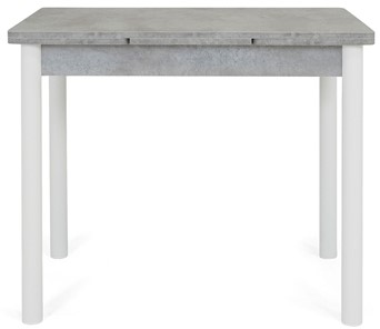 Обеденный раздвижной стол Милан-1 EVO, ноги металлические белые, светлый цемент в Тюмени - предосмотр 1