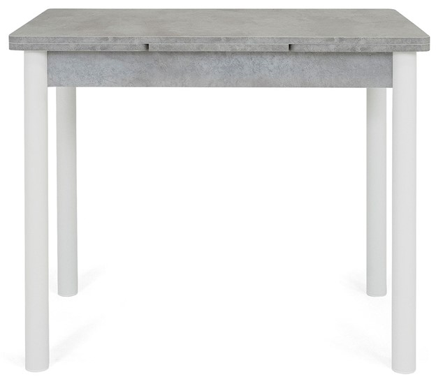 Обеденный раздвижной стол Милан-1 EVO, ноги металлические белые, светлый цемент в Тюмени - изображение 1