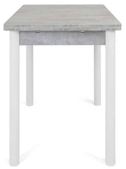 Обеденный раздвижной стол Милан-1 EVO, ноги металлические белые, светлый цемент в Заводоуковске - изображение 2