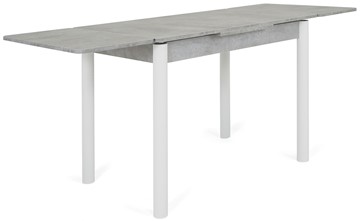 Обеденный раздвижной стол Милан-1 EVO, ноги металлические белые, светлый цемент в Тюмени - предосмотр 3