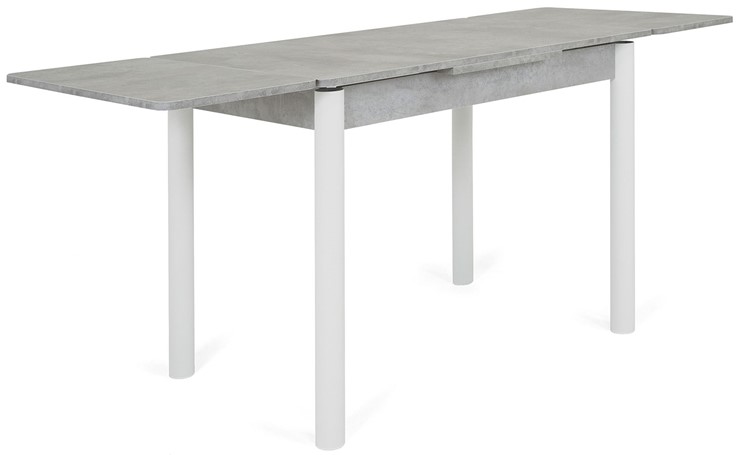 Обеденный раздвижной стол Милан-1 EVO, ноги металлические белые, светлый цемент в Тюмени - изображение 3