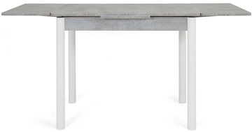 Обеденный раздвижной стол Милан-1 EVO, ноги металлические белые, светлый цемент в Тюмени - предосмотр 4