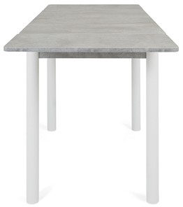 Обеденный раздвижной стол Милан-1 EVO, ноги металлические белые, светлый цемент в Заводоуковске - предосмотр 5