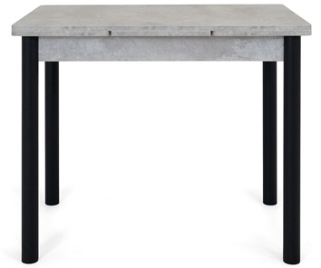Кухонный стол раскладной Милан-1 EVO, ноги металлические черные, светлый цемент в Тюмени - предосмотр 1
