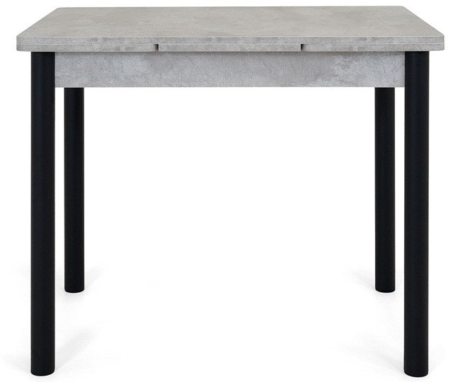 Кухонный стол раскладной Милан-1 EVO, ноги металлические черные, светлый цемент в Заводоуковске - изображение 1