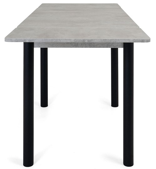 Кухонный стол раскладной Милан-1 EVO, ноги металлические черные, светлый цемент в Тюмени - изображение 2