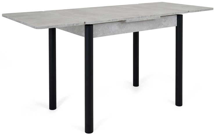 Кухонный стол раскладной Милан-1 EVO, ноги металлические черные, светлый цемент в Заводоуковске - изображение 3