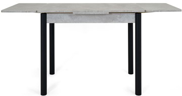 Кухонный стол раскладной Милан-1 EVO, ноги металлические черные, светлый цемент в Тюмени - предосмотр 4