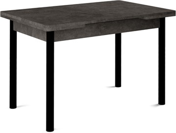 Обеденный раздвижной стол Кубика Милан-2 EVO, ноги черные, серый камень в Тюмени