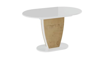 Овальный обеденный стол Монреаль тип 1 (Белый глянец/Бунратти) в Тюмени