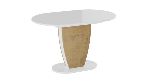 Обеденный раздвижной стол Монреаль тип 1 (Белый глянец/Бунратти) в Заводоуковске - изображение