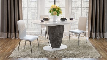 Кухонный стол раскладной Монреаль тип 1 (Белый глянец/Моод темный) в Тюмени - предосмотр 2