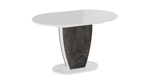 Кухонный стол раскладной Монреаль тип 1 (Белый глянец/Моод темный) в Тюмени - изображение
