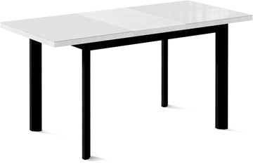 Стол раздвижной Нагано-1G (ноги черные, стекло cristal/белый цемент) в Тюмени - предосмотр 1