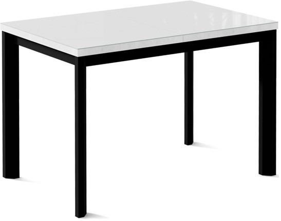 Стол раздвижной Нагано-1G (ноги черные, стекло cristal/белый цемент) в Заводоуковске - изображение