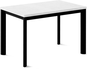 Кухонный стол раздвижной Кубика Нагано-1L (ноги черные, белый цемент) в Тюмени