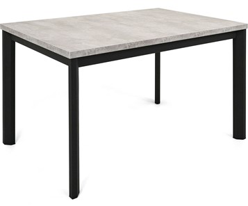 Обеденный раздвижной стол Кубика Нагано-3L (ноги черные, светлый цемент) в Тюмени