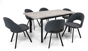 Обеденный раздвижной стол Нагано-3L (ноги черные, светлый цемент) в Тюмени - предосмотр 6