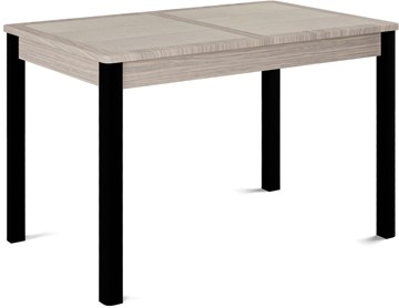 Кухонный стол раскладной Кубика Ницца-1 ПЛ (ноги черные, плитка бежевая/лофт) в Тюмени