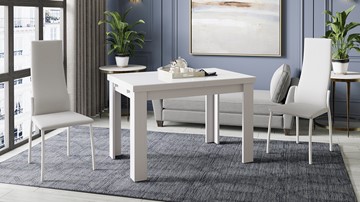 Кухонный стол раздвижной Норман тип 1, цвет Белый/Стекло белый глянец в Ишиме - предосмотр 3