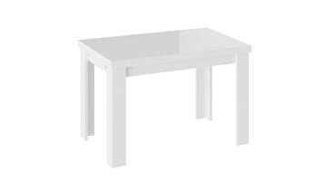 Кухонный стол раздвижной Норман тип 1, цвет Белый/Стекло белый глянец в Ишиме