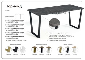 Кухонный стол раскладной Норманд-01 в Заводоуковске - предосмотр 4