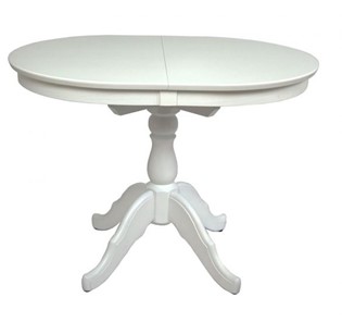 Обеденный раздвижной стол Овальный (белая эмаль) 78,5x82x110+35 в Тюмени