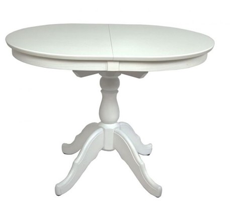 Обеденный раздвижной стол Овальный (белая эмаль) 78,5x82x110+35 в Тюмени - изображение