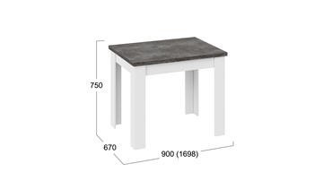 Кухонный стол раскладной Промо тип 3 (Белый/Ателье темный) в Ишиме - предосмотр 4