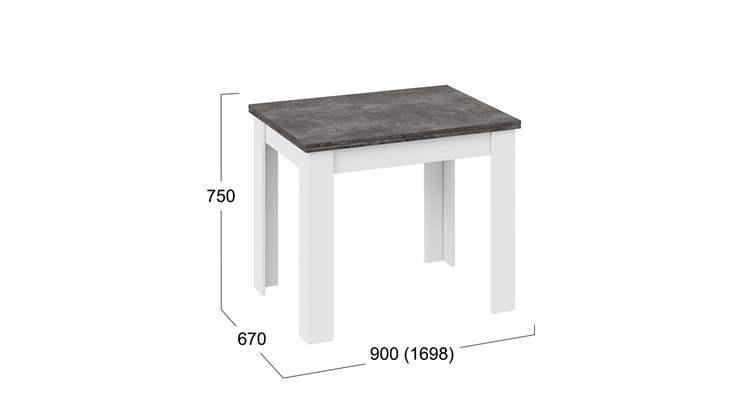 Кухонный стол раскладной Промо тип 3 (Белый/Ателье темный) в Ишиме - изображение 4