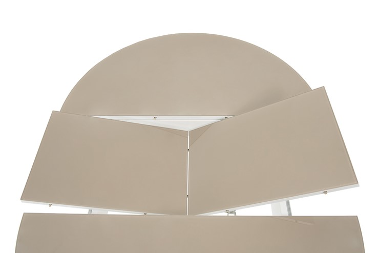 Стол раздвижной Ривьера исп. круг хром №5 (стекло белое/белый) в Тюмени - изображение 4