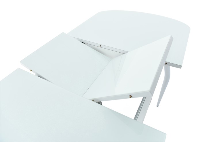 Обеденный раздвижной стол Ривьера исп.1 хром №5 (стекло капучино/белый) в Тюмени - изображение 3